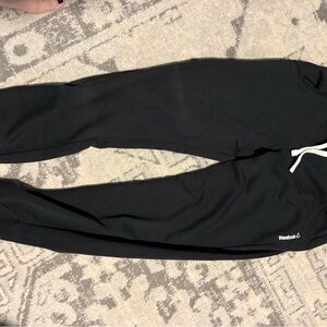 Reebok Black Sweatpants with White Drawstring